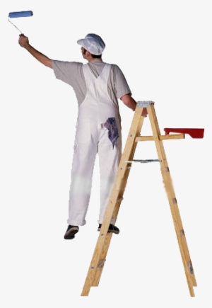 Born From A Passion For Painting That Started In The - Man Painting On Ladder
