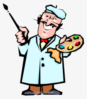 Cartoon Painter Royalty Free Vector Clip Art Illustration - Cartoon Painter