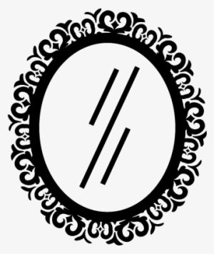 Oval Hair Salon Mirror With Ornamental Border Vector - Mirror Drawing Png