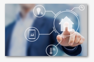 Abstract Technology Concept Bright Blue Web Banner - Smart Home