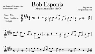 Sponge Bob Square Pants Sheet Music For Alto Saxophone - Partitura Violin Bob Esponja