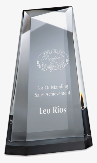Sample Engraving Of Ascend Crystal Award - Ascent - Medium Crystal Award