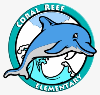 Dolphin Emblem Round - Coral Reef Elementary Logo