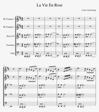 Louise Armstrong And Horn Png - La Vie En Rose Sheet Orchestra