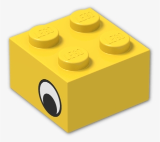 Brick 2 X 2 With Black And White Eye Pattern On Both - Lego Brick