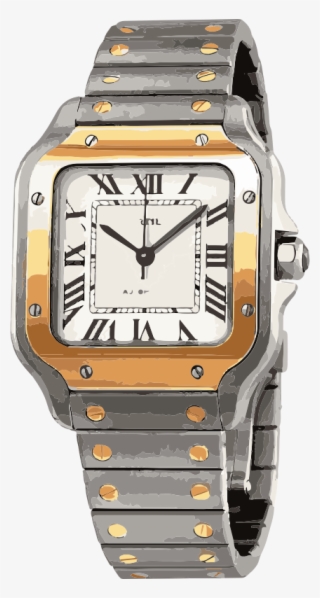 Swiss Watch In White Gold And Yellow Gold With Screws - Cartier Tank Solo