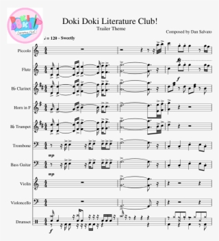 Doki Doki Literature Club Trailer Theme Sheet Music - Lucid Dreams Tenor Sax