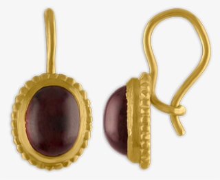 2 Granulated Garnet Hook Earrings - Earrings