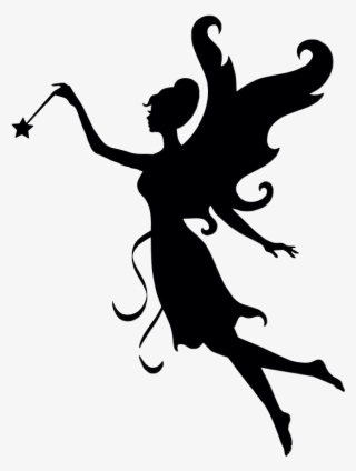 Report Abuse - Fairy With Wand Silhouette