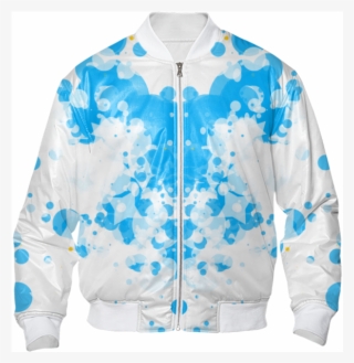 Shop Blue Bubbles Bomber Jacket By Rhythmik Flow - Zipper