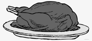 Turkey Platter Animal Free Black White Clipart Images - Clip Art Turkey Food