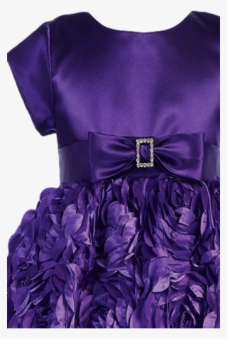 Purple Floral Ribbon Girls Holiday Dress W - Dress