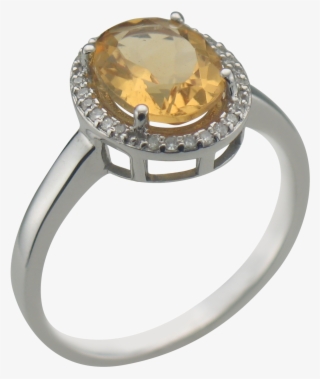 60 Carat Citrine Diamond Halo Ring