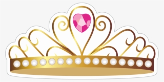 Coroa De Princesa Com Pedra Rosa - Topo De Bolo Coroa Png