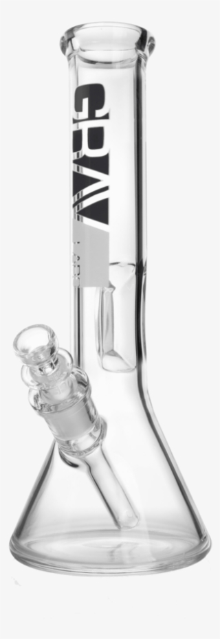 8" Grav Labs Beaker Water Pipe W/ Fixed Downstem - Beaker Bong