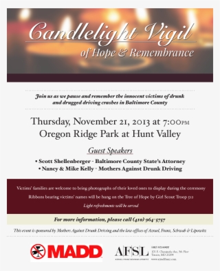 Candlelight Vigil Of Hope & Remembrance Ceremony - Remembrance Flyer