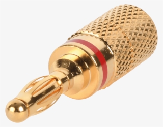 Banana Plug, Gold Plated, Cable Ø=4 - Black