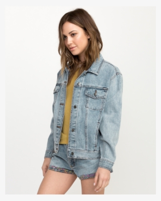 Surfgirl Beach Boutique Rvca Joe Grillo Denim Washed - Rvca Grillo Denim Jacket Blue Women