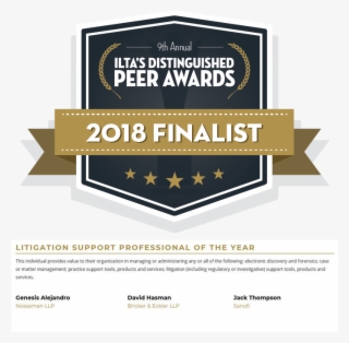 Honored To Be A 2018 Ilta Litigation Support Professional - Graphic Design