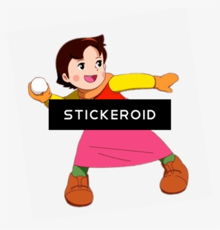 Heidi Throwing Snowball - Cartoon