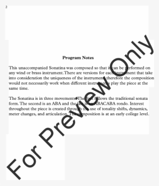 Sonatina For Unaccompanied Piccolo, Flute, Oboe, English - Marching Song Gustav Holst Clarinet