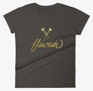 Ladies Gold Flourish Tee - Always Wear Your Crown