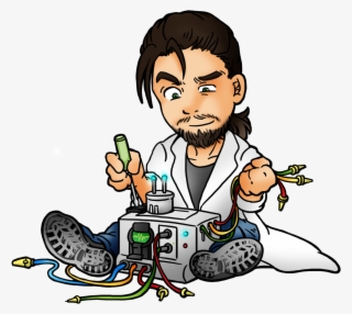 And Mad Scientist In Training - Cartoon