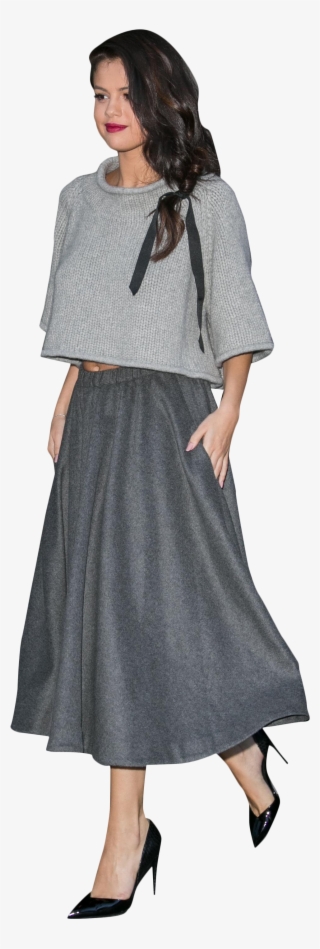 Dress Png, Gray Dress, Selena Gomez, Gray Dress Outfit, - Portable Network Graphics