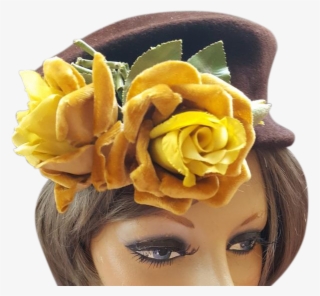 This 1950s Cocoa Brown, Felt Fur Hat Has A Wonderful - Headpiece