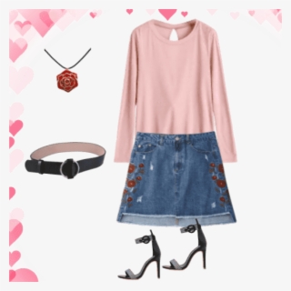 My Outfit Of The Day Denim Skirt , Zaful Heels , Belt - A-line