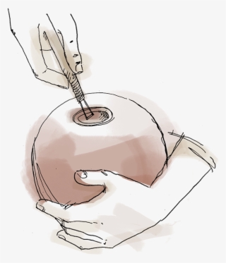 The Artisan Then Hollows Out The Inside Of The Ball, - Sketch