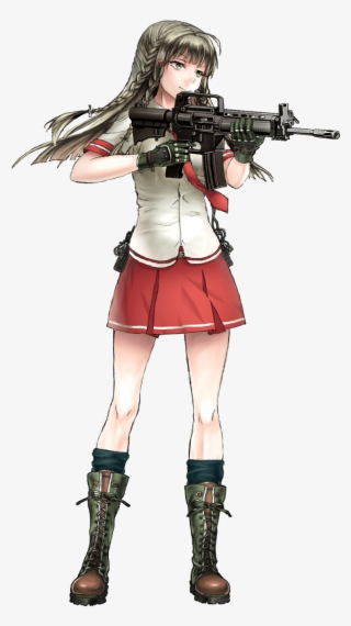 T91assaultriflenormal - Cartoon Girl Shooting Gun