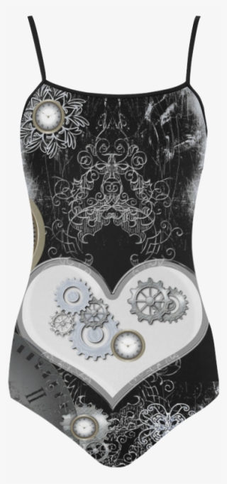 Steampunk, Heart, Clocks And Gears Strap Swimsuit Steampunk - Steampunk, Wonderful Heart Beach Towel