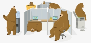 Cartoon Of 7 Grizzly Bears Hanging Out In Furnished - Tunnelbear Team