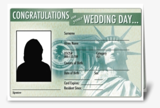 Wedding Card Green Card Greeting Card - Statue Of Liberty