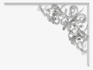 Corner Filigree Png - Silver Corner Frame Png