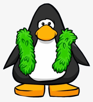 Green Feather Boa From A Player Card - Club Penguin Member