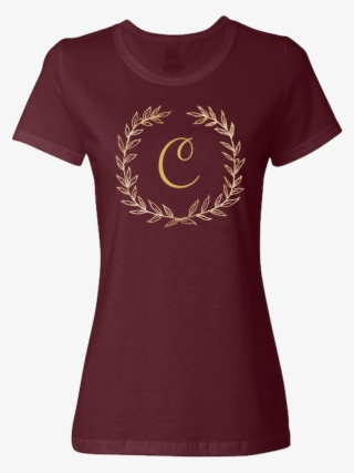 Unique Personalized Custom Name Initial Golden Wreath - T-shirt