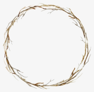 Branches Twigs Sticks Frame Border Wreath Background - Watercolor Art Border Line Png