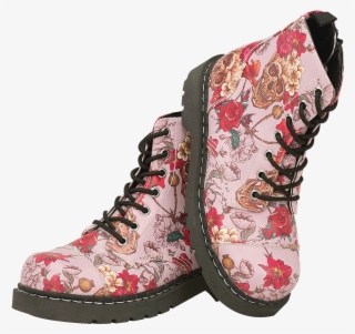 Skull And Roses Combat Boots - T.u.k.