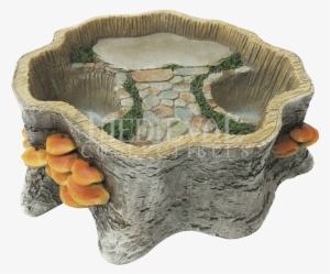 Tree Stump Fairy Garden Planter Display - Ceramic