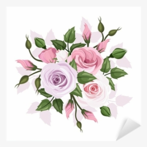 Roses And Lisianthus Flowers - Vector Graphics