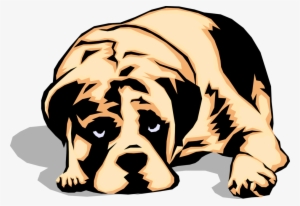 Vector Illustration Of Sad Looking Family Pet Puppy - Sad Dog Illustration Png