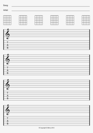 Blank Guitar Staff And Tab Paper - Parallel