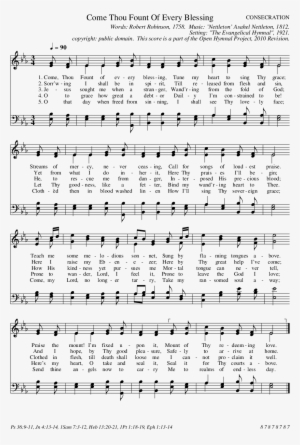 Sheet Music Picture - Come Thou Fount Of Every Blessing Piano