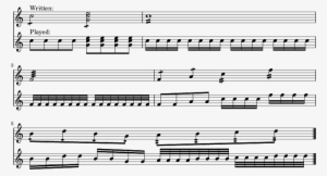 \relative C'' << { \override Score - Abbreviation In Music