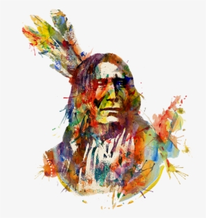 Click And Drag To Re-position The Image, If Desired - Indian Chief Watercolor