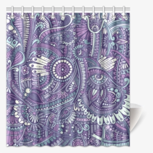 Zz0102 Purple Hippie Flower Pattern Shower Curtain - Purple Hippie Flower Pattern Round Ornament