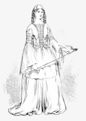 Here - Vintage Dress Drawing Png