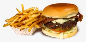 Black & Bleu Burger - Burger And Fries Png